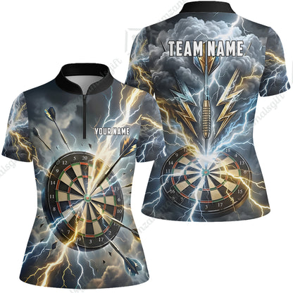 Custom Darts Team Jersey, Personalized Lightning Darts Polo Shirt For Players With Name & Team Name