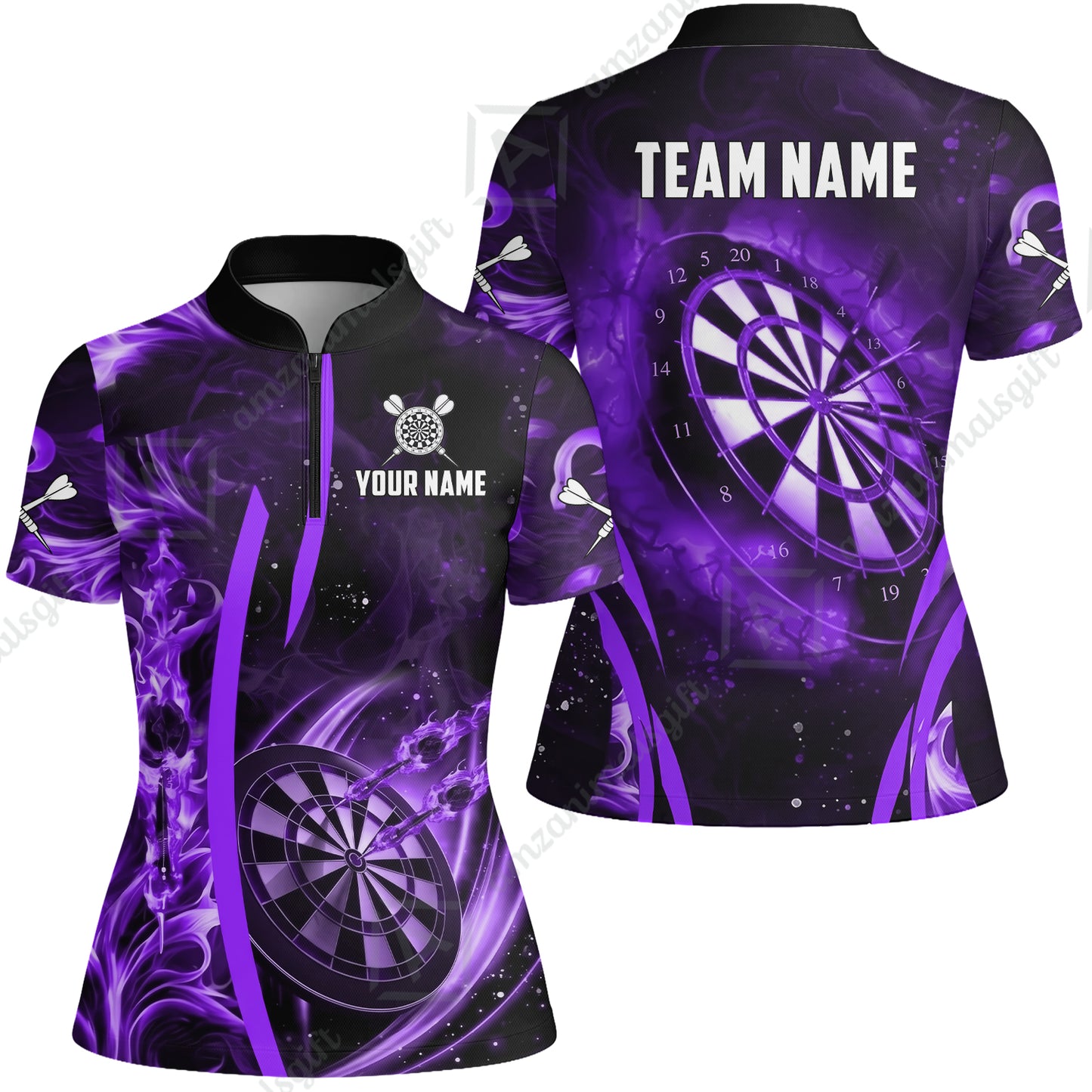 Custom Darts Jersey Polo Shirt, Vibrant Neon Darts, Custom Dart Jersey Team Shirt For Players With Name & Team Name