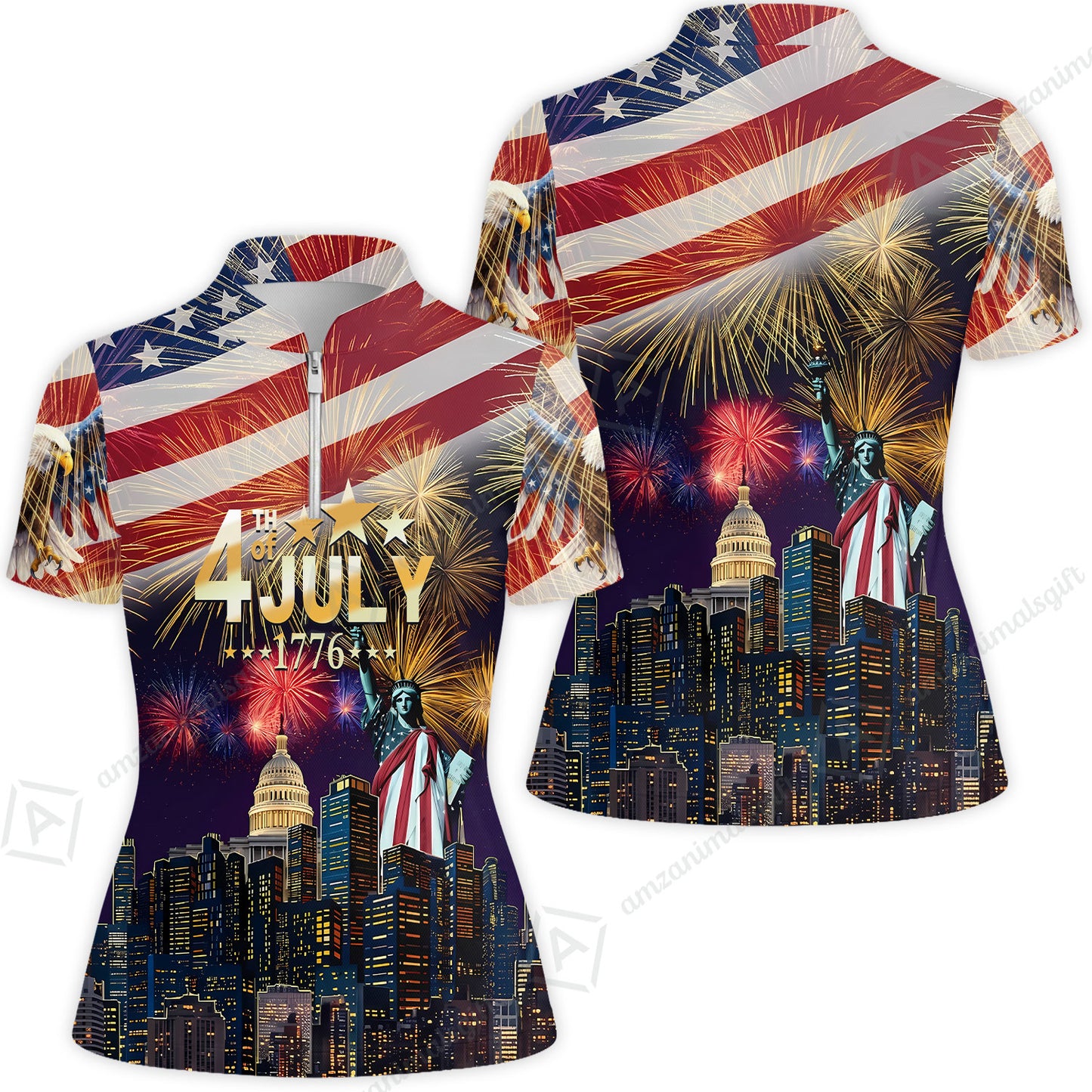 Custom Bowling Jersey Polo Shirt, Independence Day Celebration 1776 Bowling, Custom Bowling Jersey Team Shirt For Players With Name and Team Name