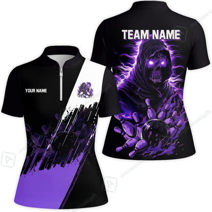 Custom Bowling Jersey Polo Shirt, Glow Reaper Bowling Custom Bowling Jersey Team Shirt For Players With Name & Team Name