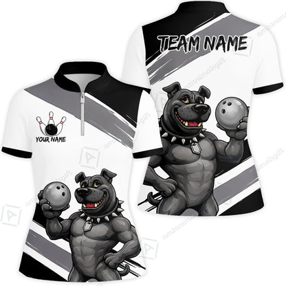 Custom Bowling Jersey Polo Shirt, Badass Dog Bowling Custom Bowling Jersey Team Shirt For Players With Name & Team Name