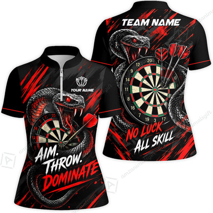 Customized Darts Team Jersey, Personalized Snake Darts Abstract Background Polo Shirt For Players With Name & Team Name