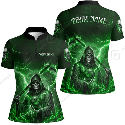 Custom Bowling Jersey Polo Shirt, Multiple Colors Death, Custom Bowling Jersey Team Shirt For Players With Name & Team Name