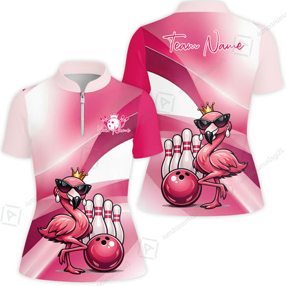Custom Women Jersey Shirt, Pink Diva Flamingo Bowling, Custom Bowling Jersey Team Shirt For Players With Name & Team Name