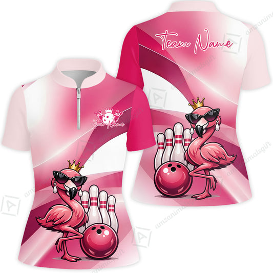 Custom Women Jersey Shirt, Pink Diva Flamingo Bowling, Custom Bowling Jersey Team Shirt For Players With Name & Team Name