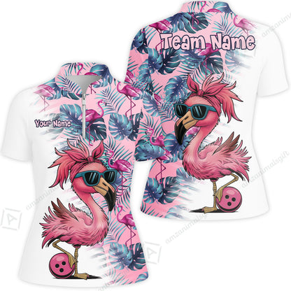 Custom Bowling Jersey Polo Shirt, Tropical Palm Leaves Bowling, Custom Bowling Jersey Team Shirt For Players With Name & Team Name