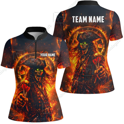 Custom Darts Jersey Polo Shirt, Ghost Pirate, Custom Dart Jersey Team Shirt For Players With Name & Team Name