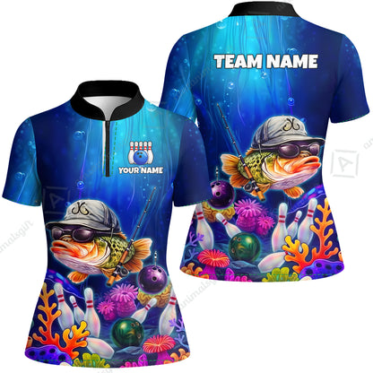 Customized Bowling Fish Bowling Jersey, Custom Name And Team Name For Bowlers
