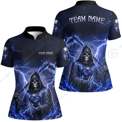 Custom Bowling Jersey Polo Shirt, Multiple Colors Death, Custom Bowling Jersey Team Shirt For Players With Name & Team Name
