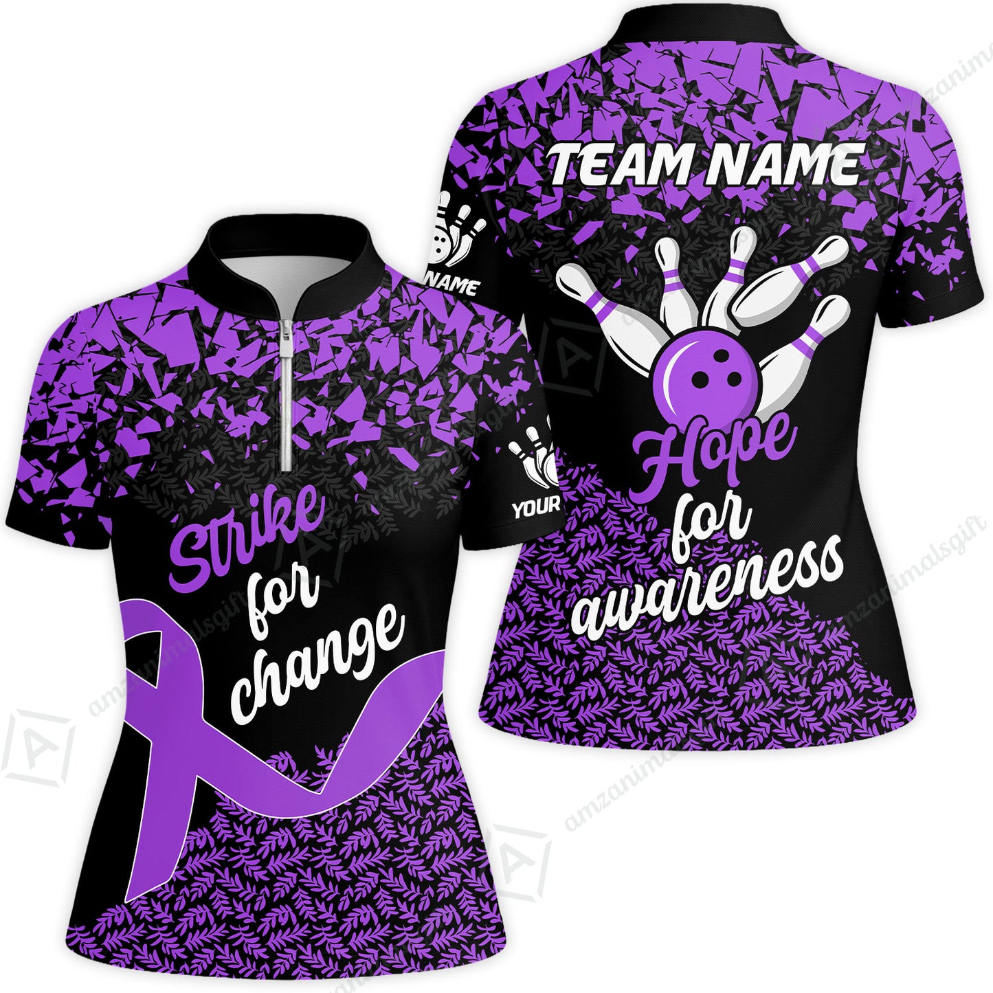 Custom Bowling Jersey Uniform Shirt, Bowling Strike For Change Team Shirt For Players With Name & Team Name