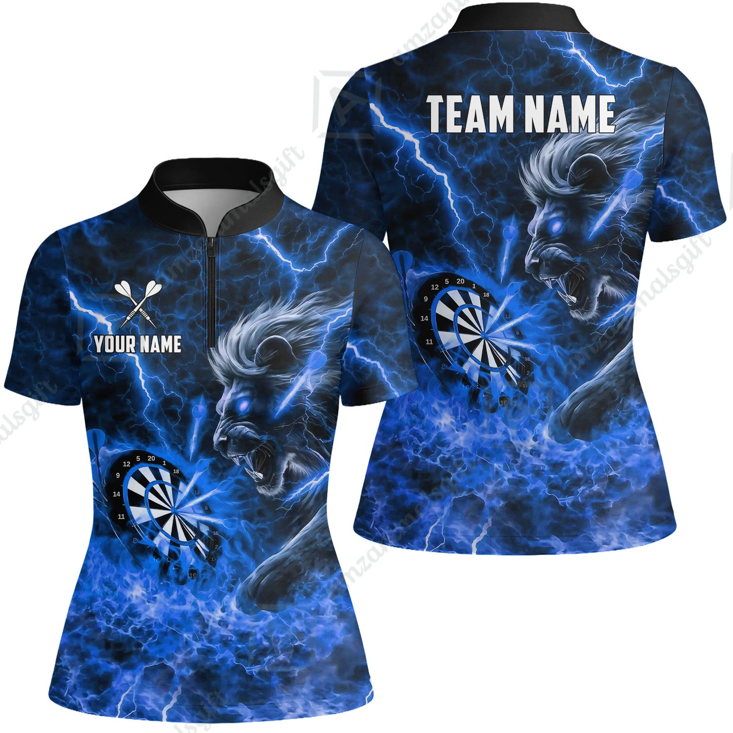 Custom Darts Team Jersey, Personalized Lightning Lion Jersey Shirt For Players With Name & Team Name