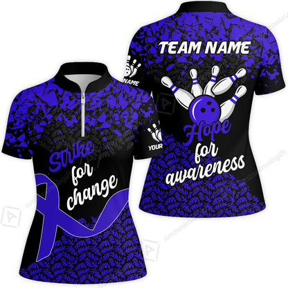 Custom Bowling Jersey Uniform Shirt, Bowling Strike For Change Team Shirt For Players With Name & Team Name