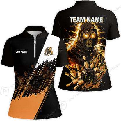 Custom Bowling Jersey Polo Shirt, Glow Reaper Bowling Custom Bowling Jersey Team Shirt For Players With Name & Team Name