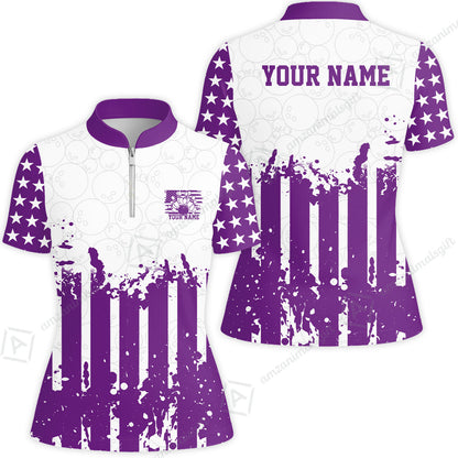 Custom Bowling Jersey Polo Shirt, Distressed Stars and Stripes Grunge, Custom Bowling Jersey Team Shirt For Players With Name and Team Name