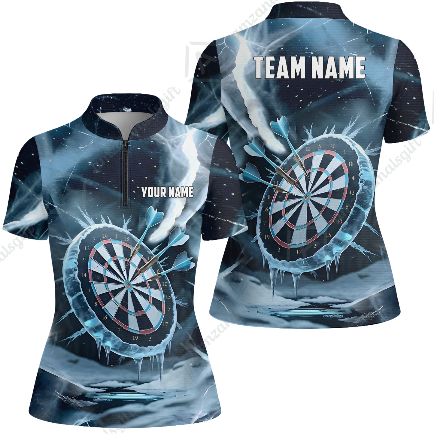 Custom Darts Team Jersey, Personalized Ice Strike Darts Polo Shirt For Players With Name & Team Name