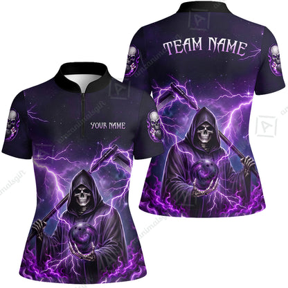 Custom Bowling Jersey Polo Shirt, Multiple Colors Death, Custom Bowling Jersey Team Shirt For Players With Name & Team Name