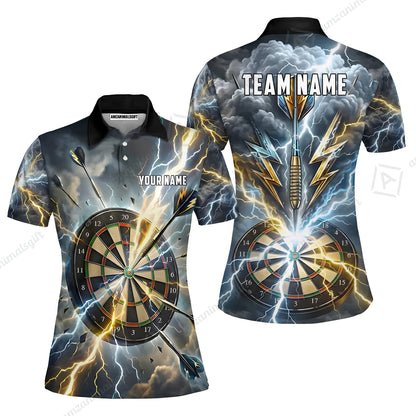 Custom Darts Team Jersey, Personalized Lightning Darts Polo Shirt For Players With Name & Team Name