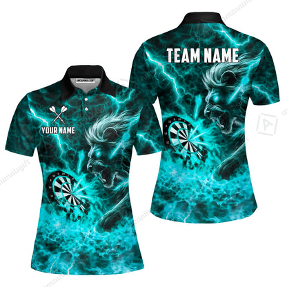 Custom Darts Team Jersey, Personalized Lightning Lion Jersey Shirt For Players With Name & Team Name