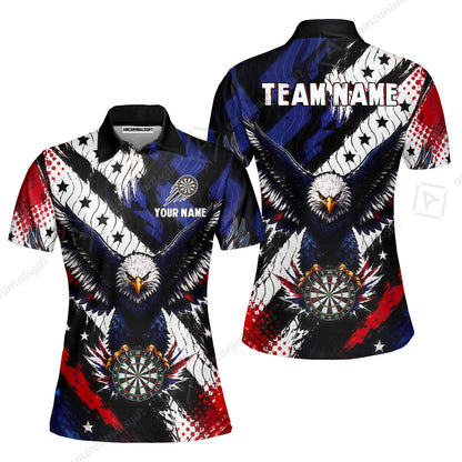 Custom Dart Jersey Team Shirt For Players, American Flag and Eagle Hold Board, Personalize Name and Team Name