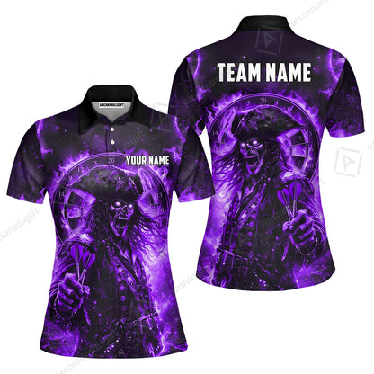 Custom Darts Jersey Polo Shirt, Ghost Pirate, Custom Dart Jersey Team Shirt For Players With Name & Team Name