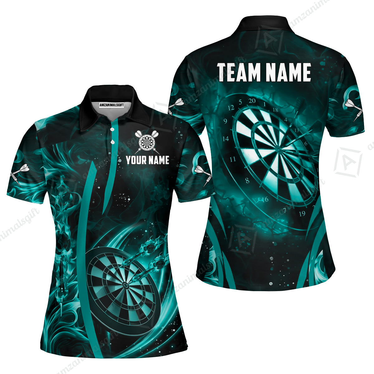 Custom Darts Jersey Polo Shirt, Vibrant Neon Darts, Custom Dart Jersey Team Shirt For Players With Name & Team Name