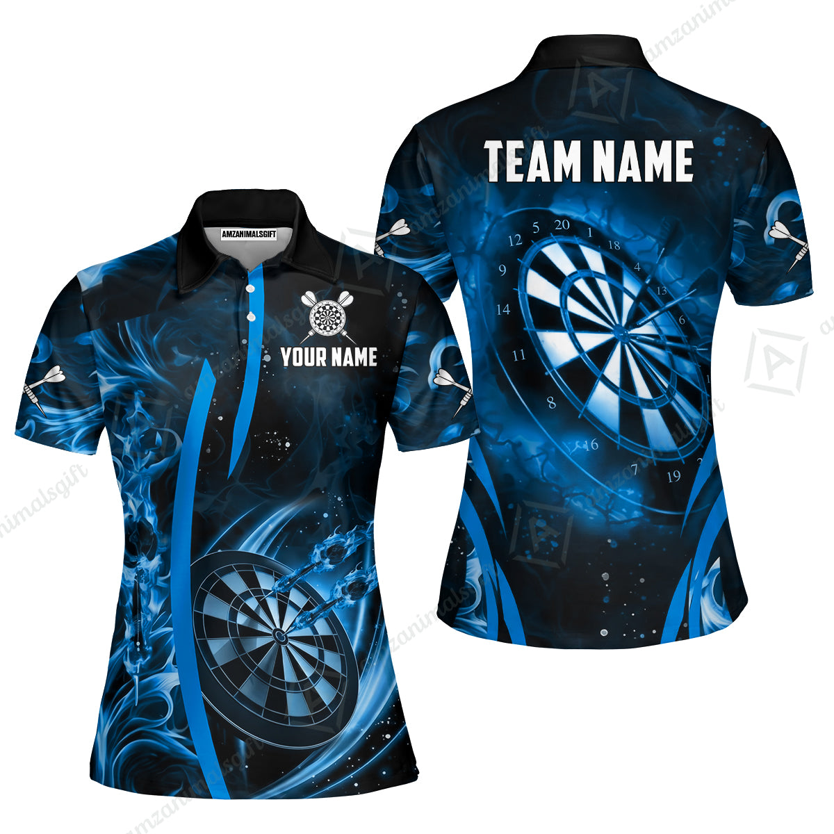 Custom Darts Jersey Polo Shirt, Vibrant Neon Darts, Custom Dart Jersey Team Shirt For Players With Name & Team Name