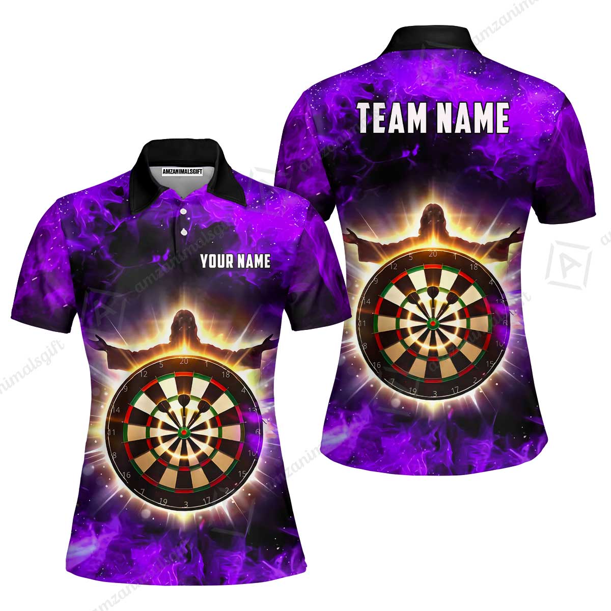 Custom Darts Team Jersey, Personalized Heavenly Strike Dart Polo Shirt For Players With Name & Team Name