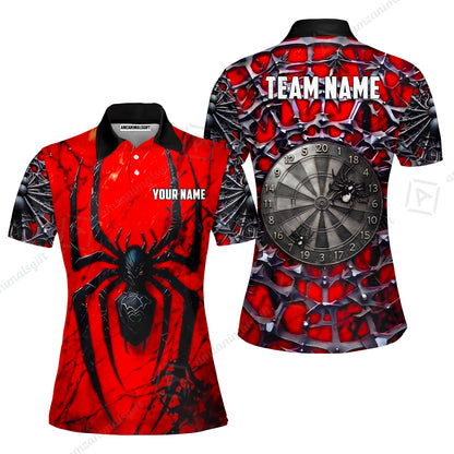 Custom Darts Jersey Polo Shirt, Gothic Widow Spiderweb, Custom Dart Jersey Team Shirt For Players With Name & Team Name