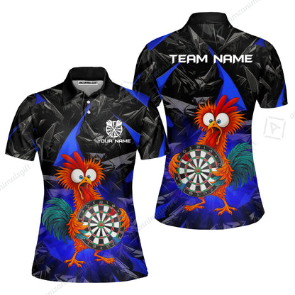 Custom Darts Team Jersey, Personalized Funky Rooster Dart Shirt For Players With Name & Team Name