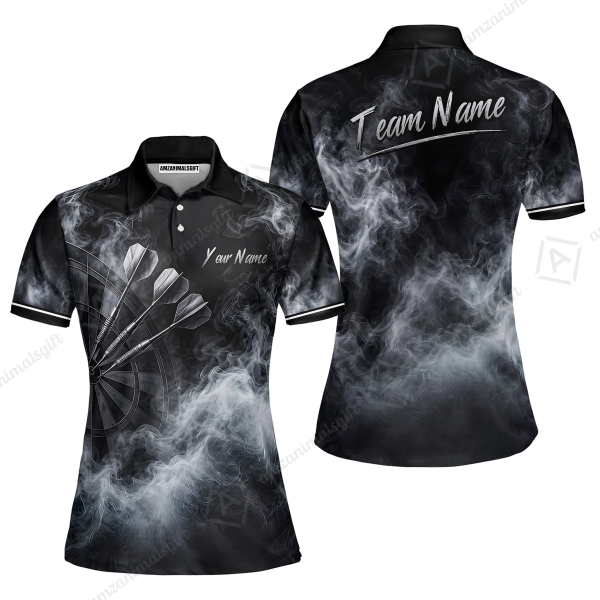 Custom Fog Rolling Darts Jersey, Personalized Name & Team Name, Smoky Dartboard Shirt for Players
