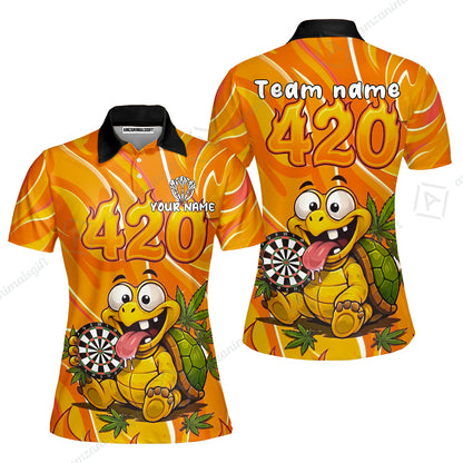 Custom Dart Jersey Team Shirt For Players, Funny Turtle 420, Personalize Name and Team Name