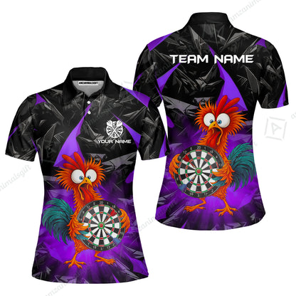 Custom Darts Team Jersey, Personalized Funky Rooster Dart Shirt For Players With Name & Team Name