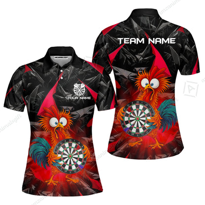 Custom Darts Team Jersey, Personalized Funky Rooster Dart Shirt For Players With Name & Team Name