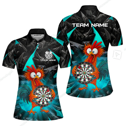 Custom Darts Team Jersey, Personalized Funky Rooster Dart Shirt For Players With Name & Team Name