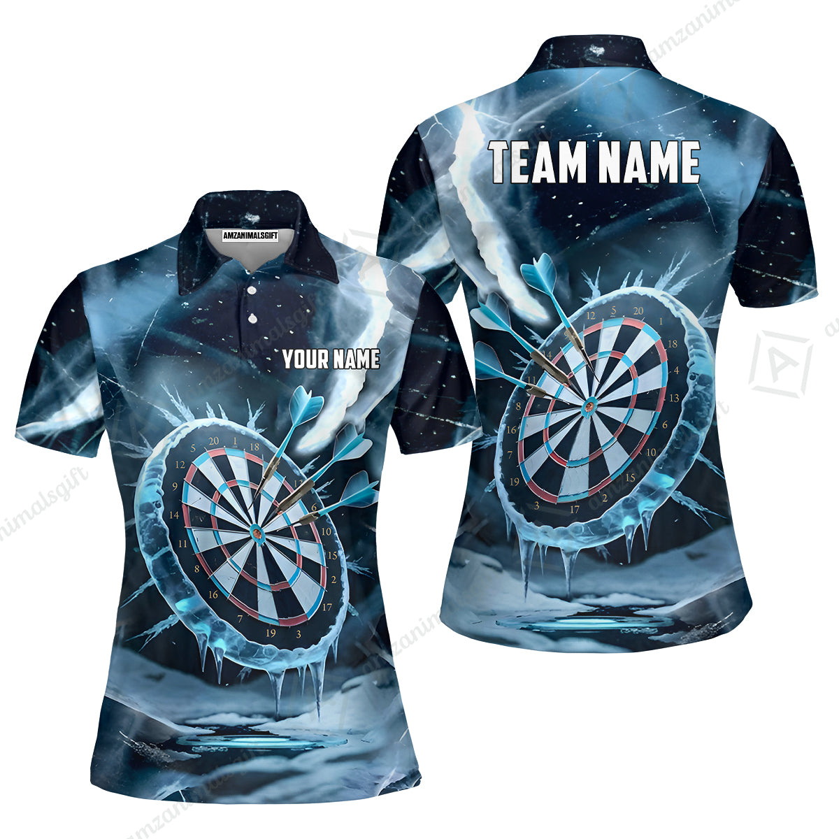 Custom Darts Team Jersey, Personalized Ice Strike Darts Polo Shirt For Players With Name & Team Name