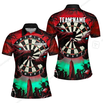 Custom Darts Team Jersey, Personalized Black Forest Wolves Dart Polo Shirt For Players With Name & Team Name