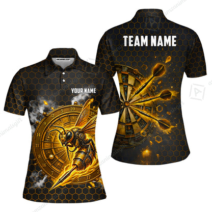 Custom Darts Team Jersey, Personalized Bee Strike Dart Polo Shirt For Players With Name & Team Name