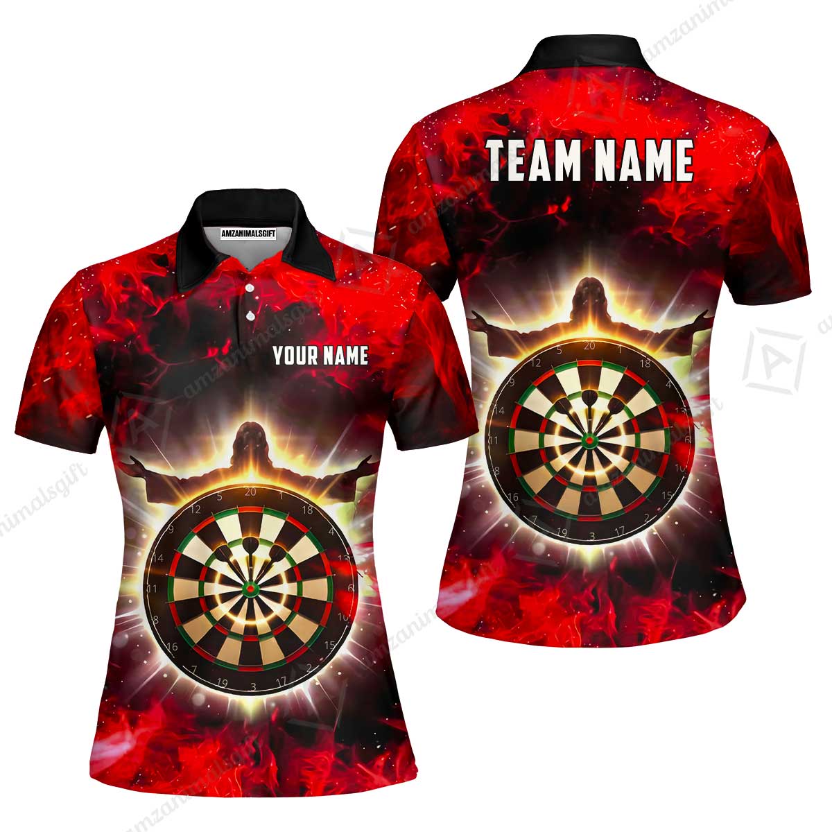 Custom Darts Team Jersey, Personalized Heavenly Strike Dart Polo Shirt For Players With Name & Team Name