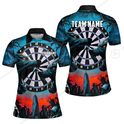 Custom Darts Team Jersey, Personalized Black Forest Wolves Dart Polo Shirt For Players With Name & Team Name