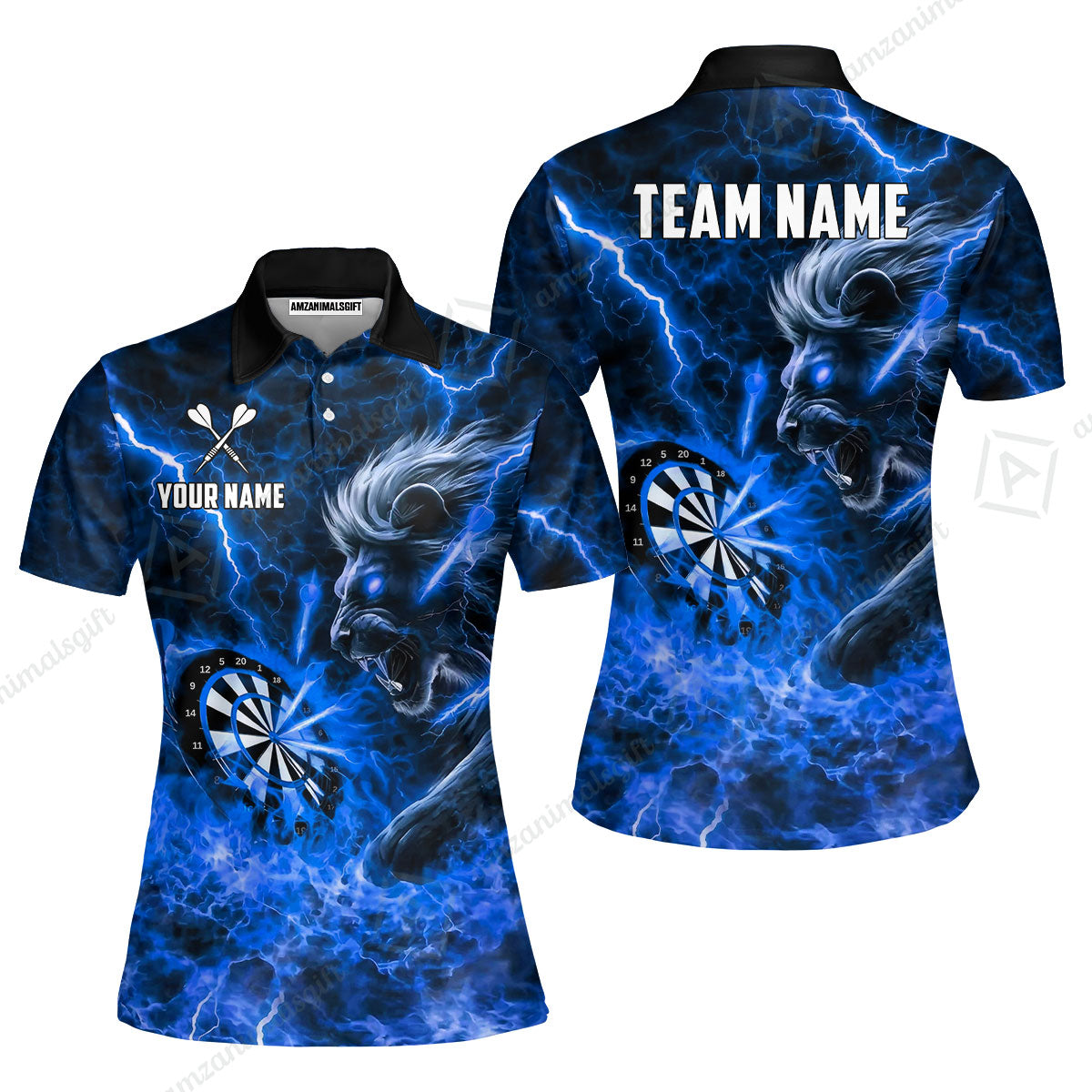 Custom Darts Team Jersey, Personalized Lightning Lion Jersey Shirt For Players With Name & Team Name