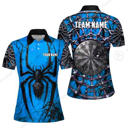 Custom Darts Jersey Polo Shirt, Gothic Widow Spiderweb, Custom Dart Jersey Team Shirt For Players With Name & Team Name