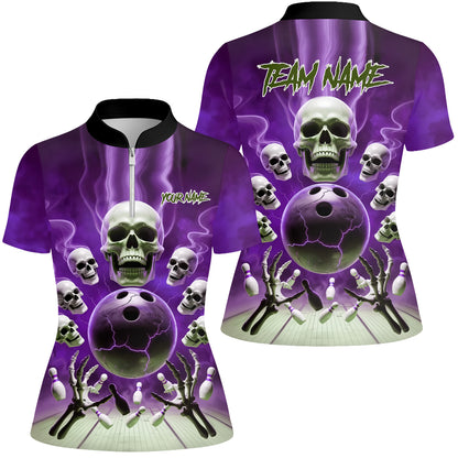 Custom Dark Fantasy Skeleton Bowling Team Jersey, Bowling Uniforms, Personalize Name And Team Name