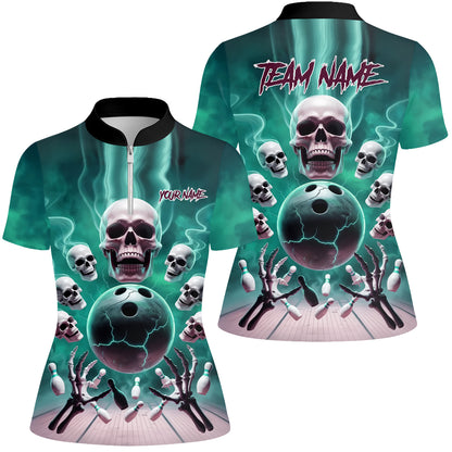 Custom Dark Fantasy Skeleton Bowling Team Jersey, Bowling Uniforms, Personalize Name And Team Name