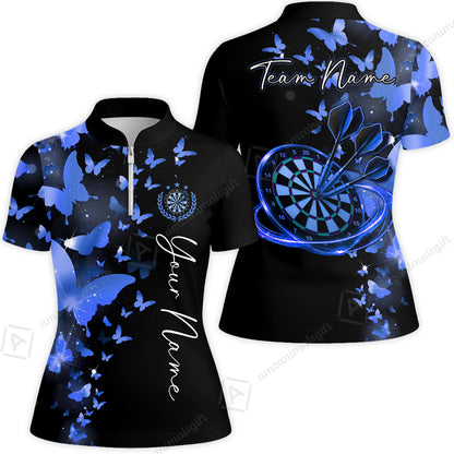 Customized Butterfly Elegant Sparkling Multicolor Darts Jersey, Personalized Name And Team Name For Players