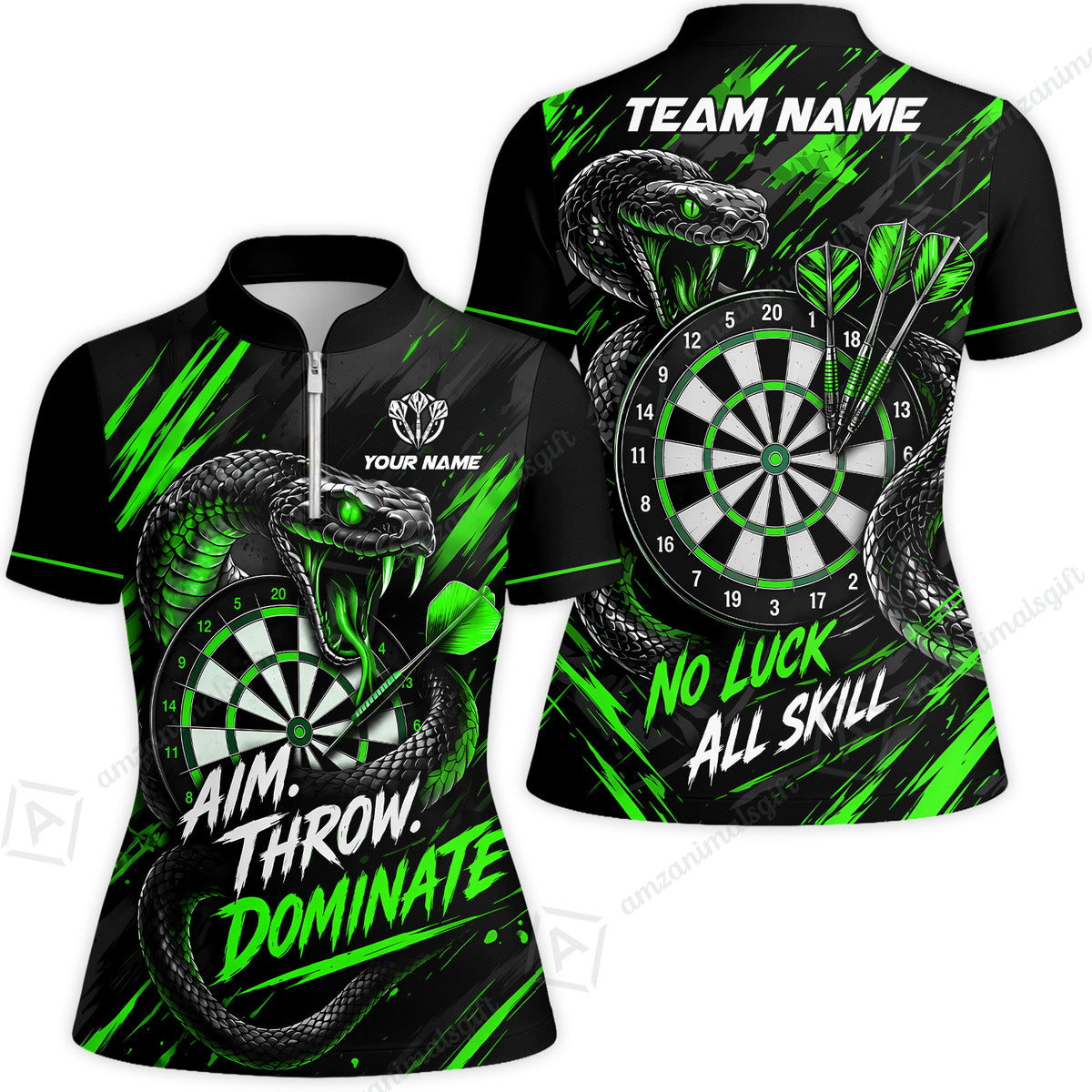Customized Darts Team Jersey, Personalized Snake Darts Abstract Background Polo Shirt For Players With Name & Team Name