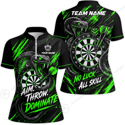 Customized Darts Team Jersey, Personalized Snake Darts Abstract Background Polo Shirt For Players With Name & Team Name