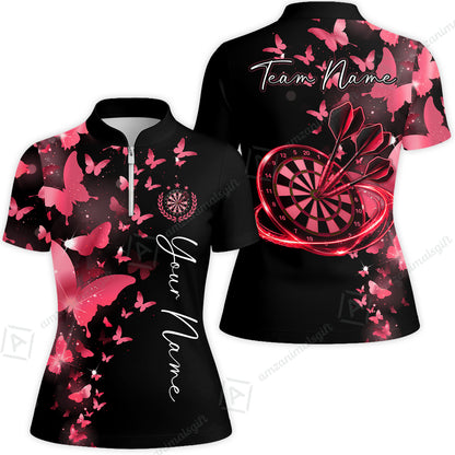 Customized Butterfly Elegant Sparkling Multicolor Darts Jersey, Personalized Name And Team Name For Players