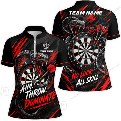 Customized Darts Team Jersey, Personalized Snake Darts Abstract Background Polo Shirt For Players With Name & Team Name