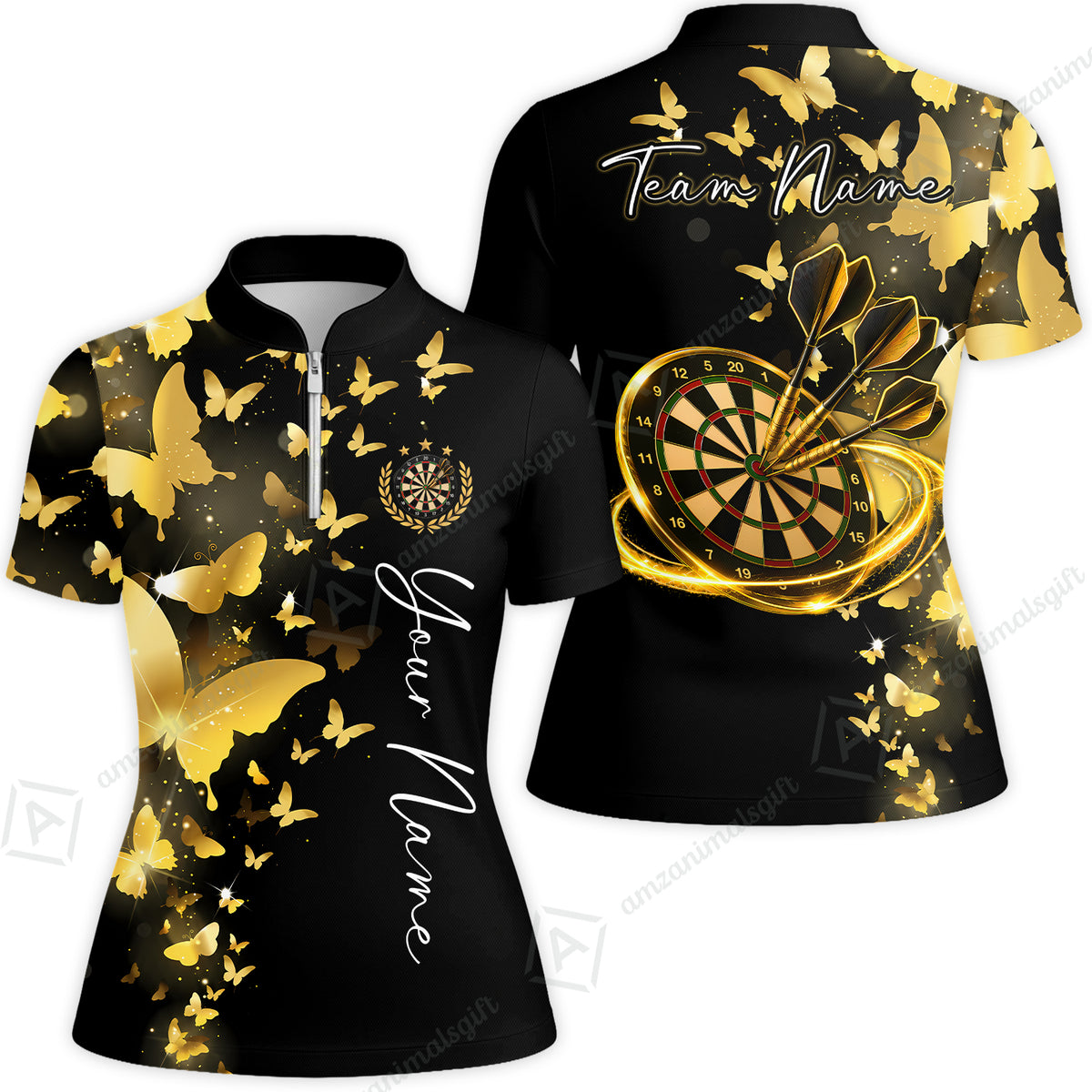 Customized Butterfly Elegant Sparkling Multicolor Darts Jersey, Personalized Name And Team Name For Players