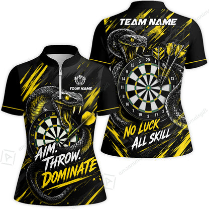 Customized Darts Team Jersey, Personalized Snake Darts Abstract Background Polo Shirt For Players With Name & Team Name
